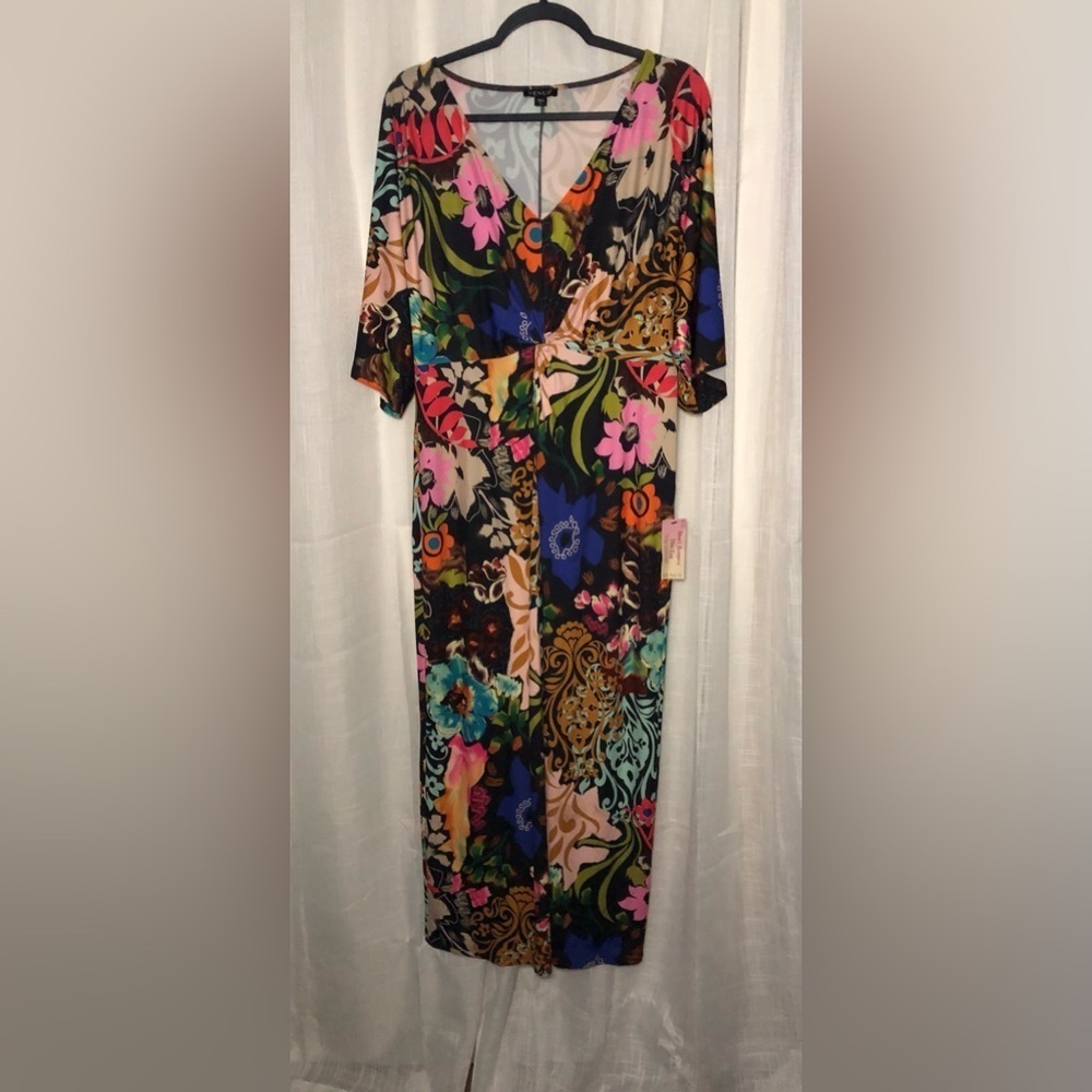 Floral Multicolor Maxi Dress Large - Picture 7 of 16